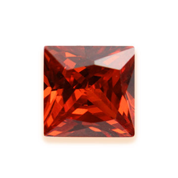 Princess Cut Orange CZ Loose Gemstones (Pack of 5)